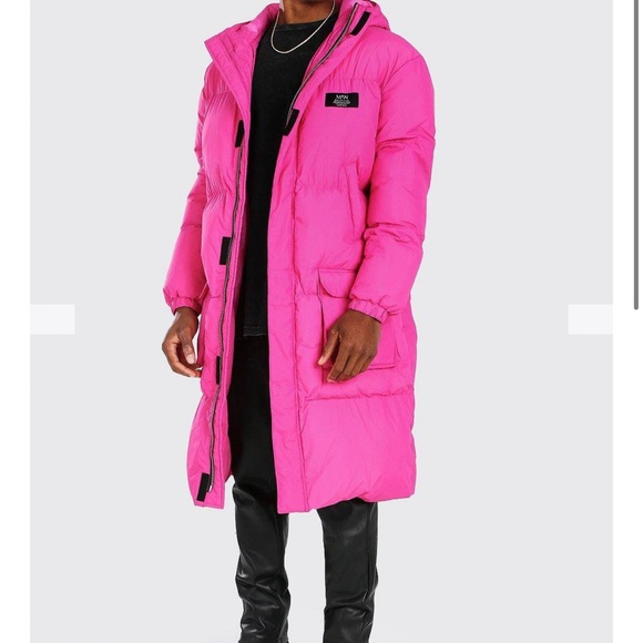 Burna Boy 4 Pocket Longline Hooded Puffer Coat - Picture 2 of 7